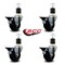 Service Caster 3.5'' Soft Rubber Swivel 1-7/8'' Expanding Stem Caster Set with Brake, 4PK SCC-EX20S3514-SRS-PLB-178-4 - alternate 2